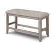 5pc Dining Set Contemporary Farmhouse Style Counter Height w 20-Inch Lazy Susan All Gray Finish Upholstered Chairs Wooden Wood Veneers Solid Wood Dini