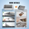 VEVOR 6 Pack Hotel Pans, Full Size Anti-Jam Steam Pan, 0.8mm Thick Stainless Steel Restaurant Steam Table Pan, 6-Inch Deep Commercial Table Pan