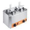 VEVOR Electric Cheese Dispenser with Pumps, 2.3x2 Qt Commercial Hot Fudge Warmer, Plastic Double Pumps Dispenser