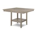 5pc Dining Set Contemporary Farmhouse Style Counter Height w 20-Inch Lazy Susan All Gray Finish Upholstered Chairs Wooden Wood Veneers Solid Wood Dini